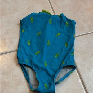 Amazon Essentials Kids' Blue Pineapple One Piece Swimsuit